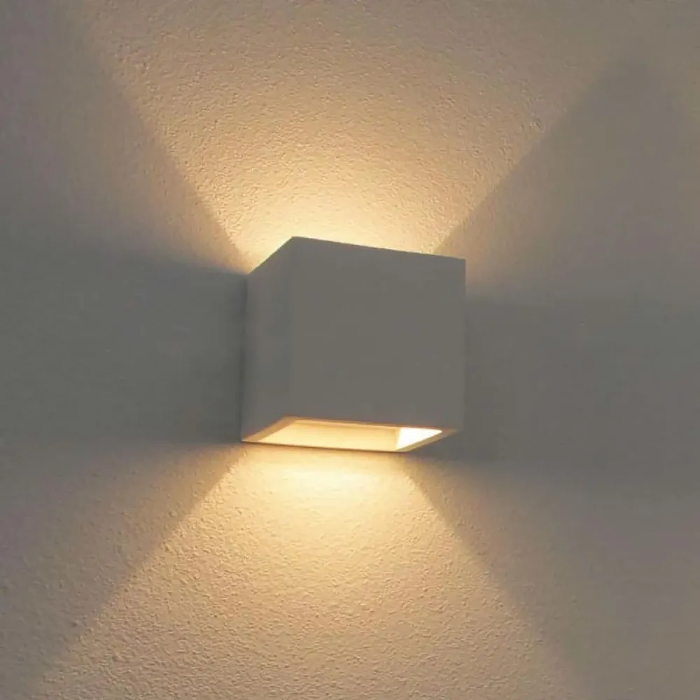 Artdelight wandlamp Plaster - 1 lichts - 11.5 x 11.5 cm - wit