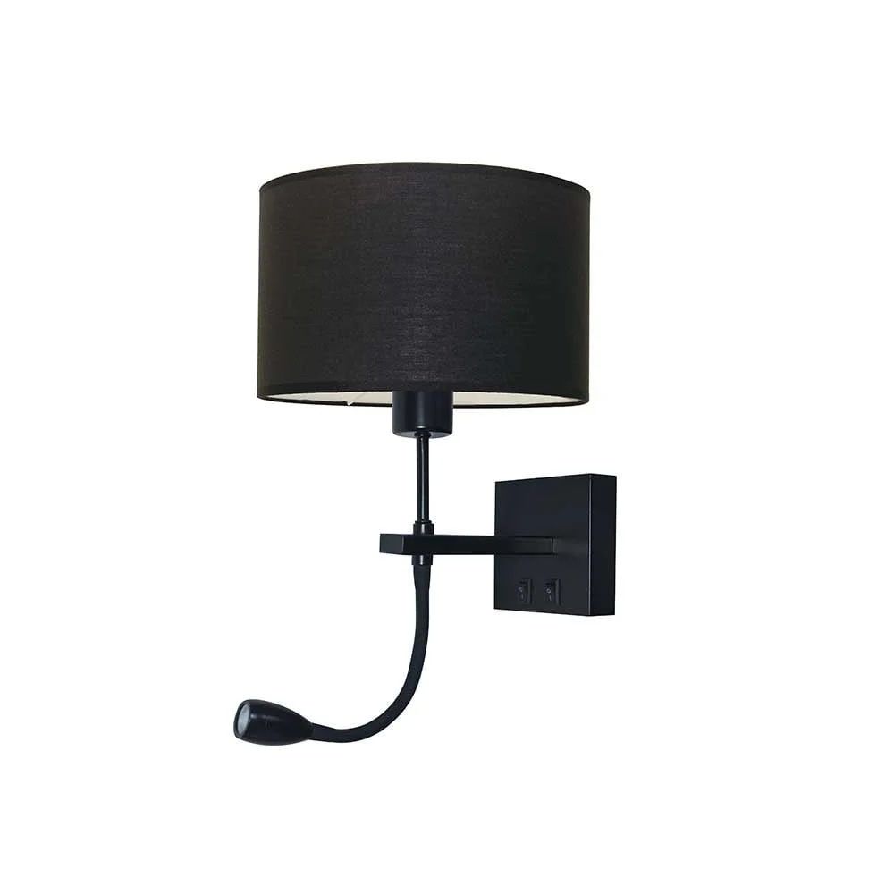 Artdelight wandlamp Quad - 2 lichts - 25 x 55 cm - zwart