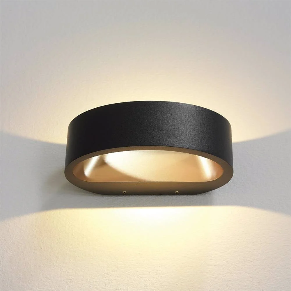 Artdelight wandlamp Sharp - led geïntegreerd – zwart goud