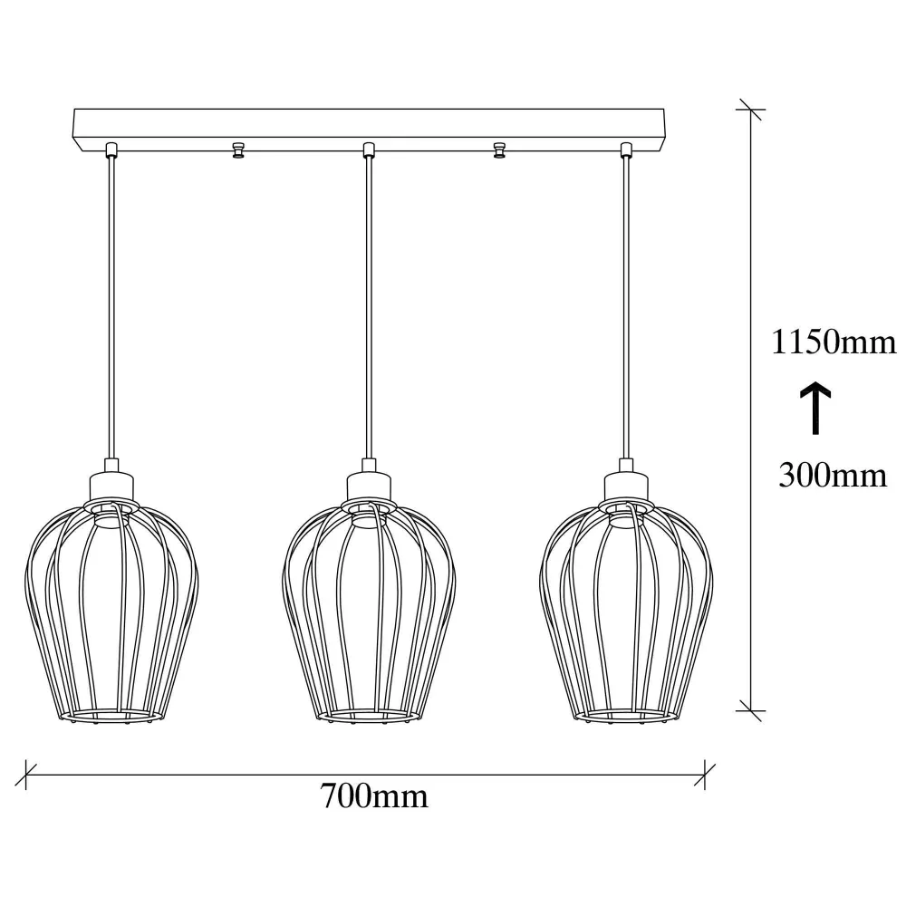 Hanglamp Zara 3-lichts Asir Group