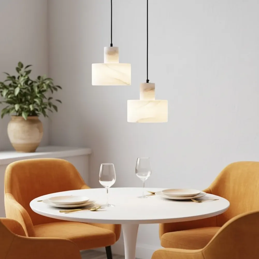 Averon Moderne Dubbele Cilinder Albast Hanglamp At Ease Home Life