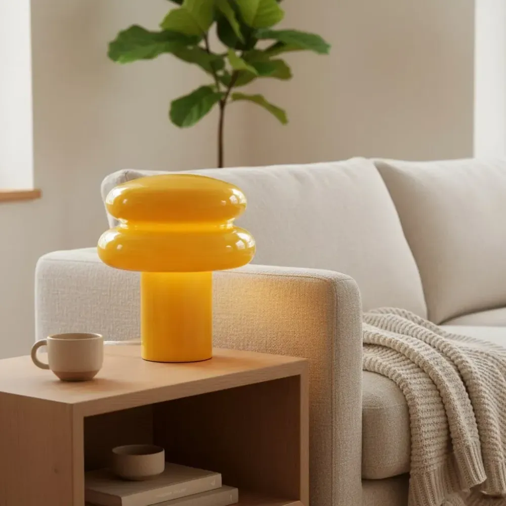 Bruno Bauhaus Paddestoel Opal Glas Tafellamp At Ease Home Life