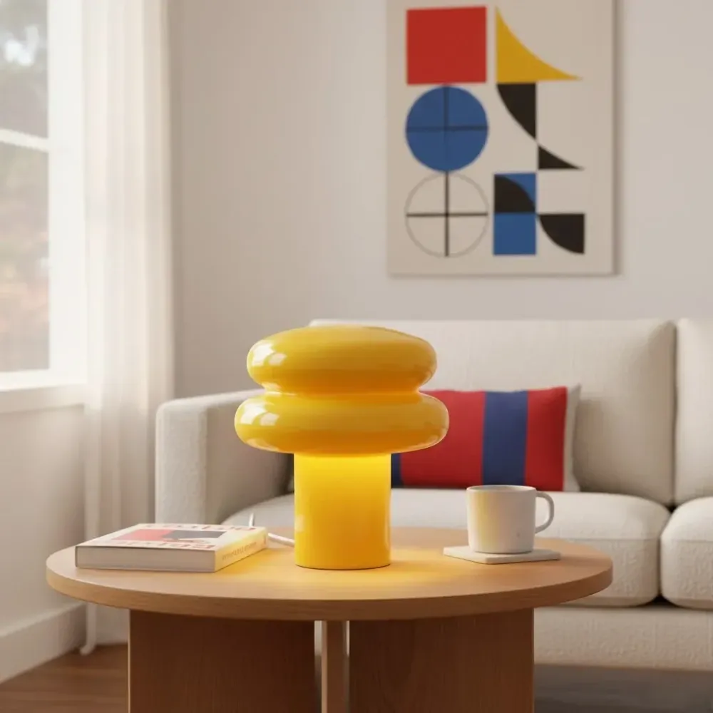 Bruno Bauhaus Paddestoel Opal Glas Tafellamp At Ease Home Life