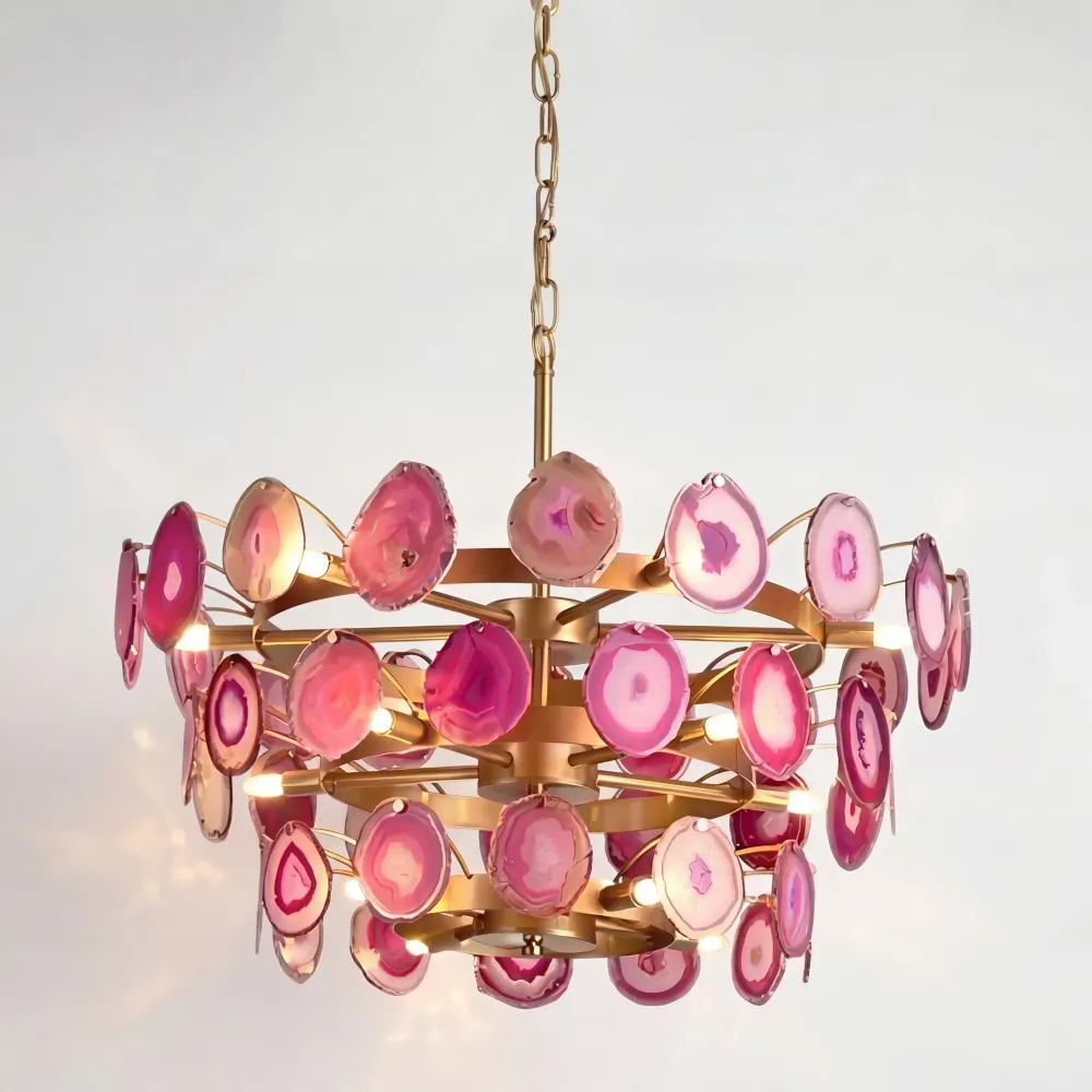 Cerys kleurrijke stijlvolle agaat hanglamp Blauw At Ease Home Life
