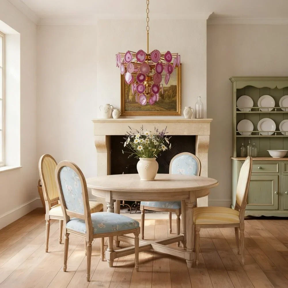 Cerys kleurrijke stijlvolle agaat hanglamp Blauw At Ease Home Life