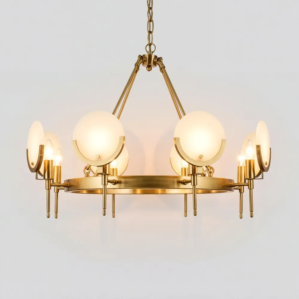 Ellery Moderne Klassieke Marmeren Schijf Kroonluchter At Ease Home Life