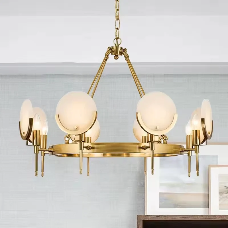 Ellery Moderne Klassieke Marmeren Schijf Kroonluchter At Ease Home Life