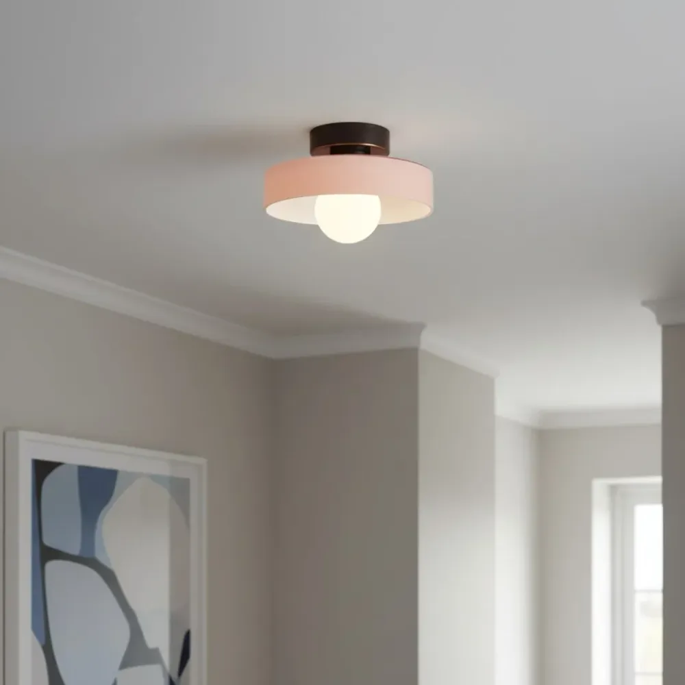 Ezra Moderne Glas--Lood Bol Schijf Plafondlamp Oranje At Ease Home Life