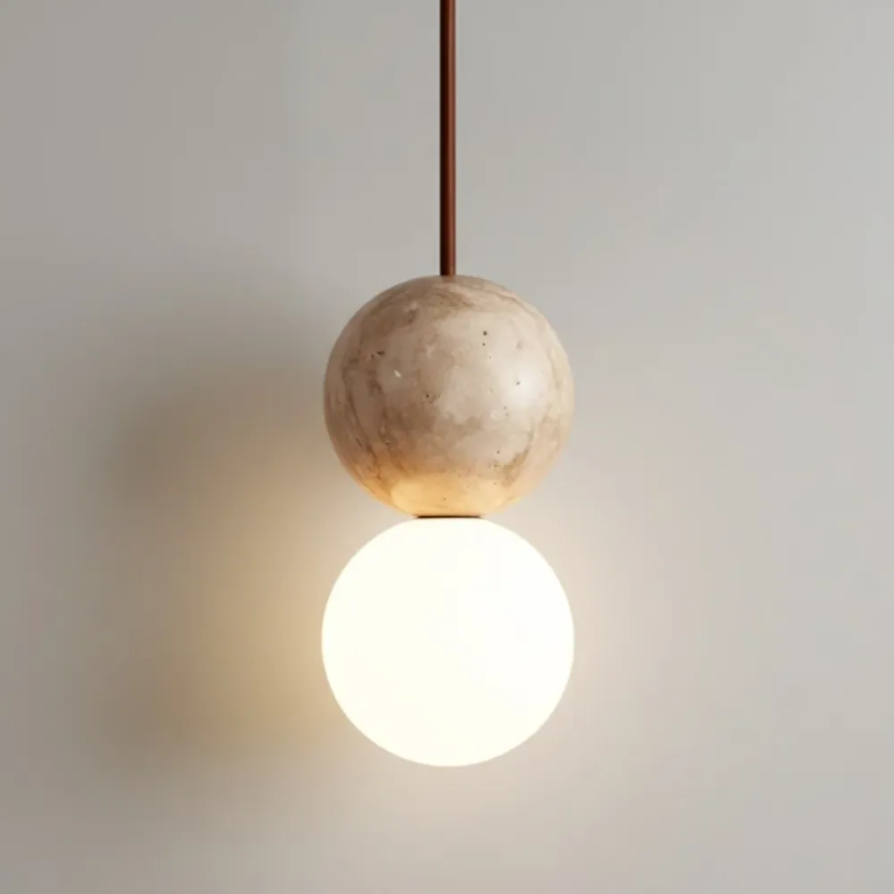 Fiora natuurlijke travertijn globe hanglamp At Ease Home Life