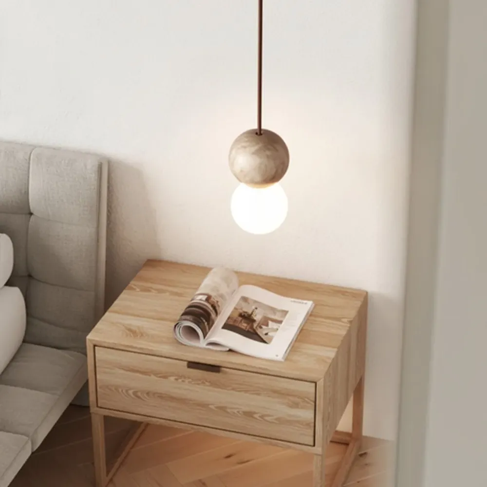 Fiora natuurlijke travertijn globe hanglamp At Ease Home Life