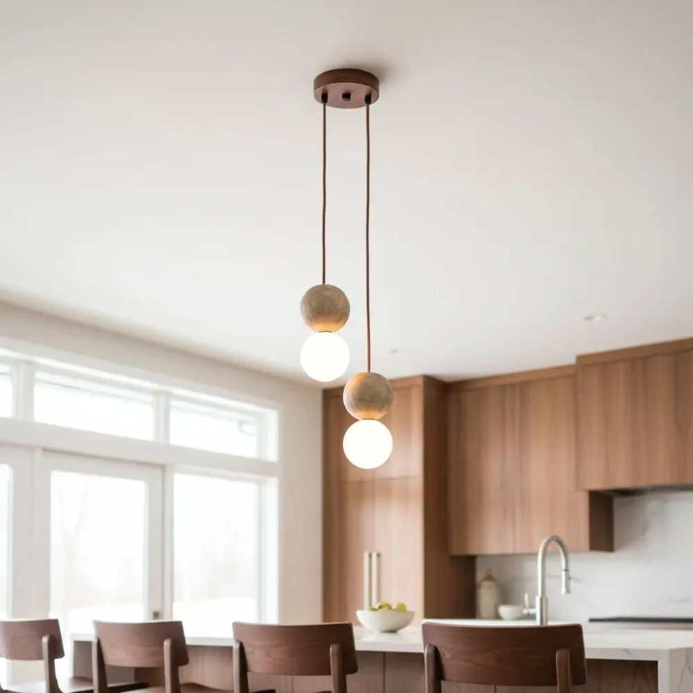 Fiora natuurlijke travertijn globe hanglamp At Ease Home Life