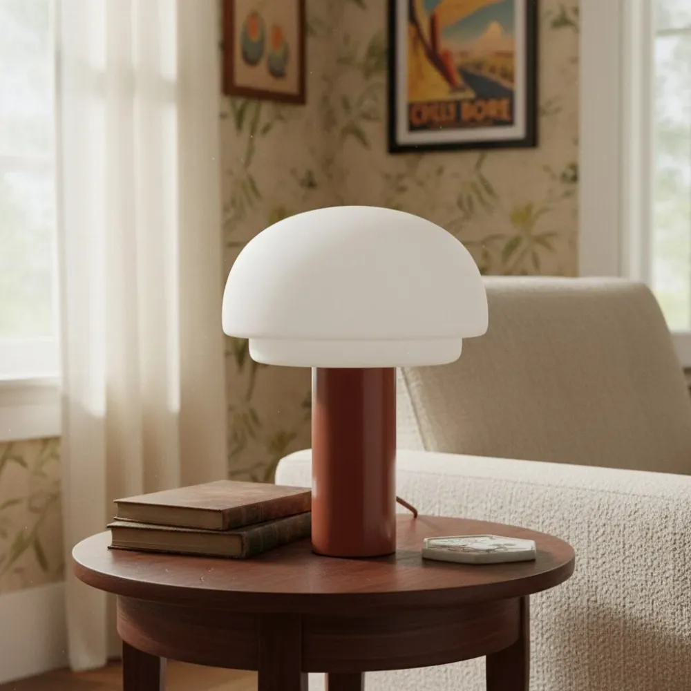 Glavara Melkglas Paddestoel Tafellamp At Ease Home Life
