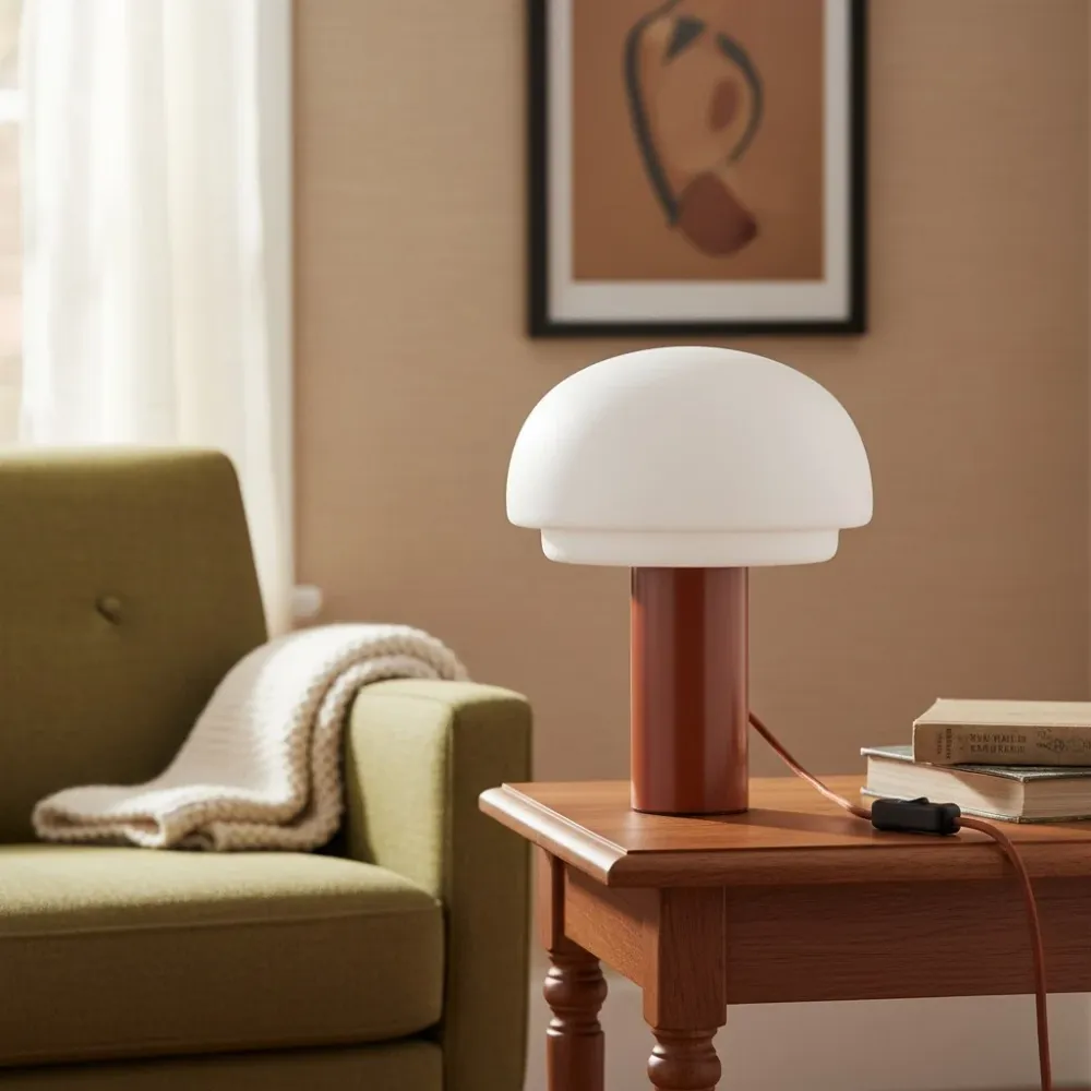 Glavara Melkglas Paddestoel Tafellamp At Ease Home Life