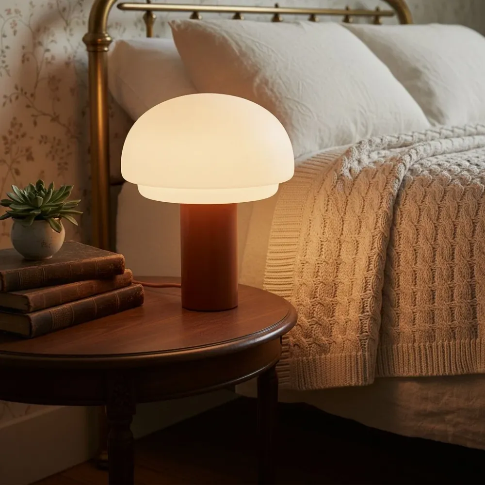 Glavara Melkglas Paddestoel Tafellamp At Ease Home Life