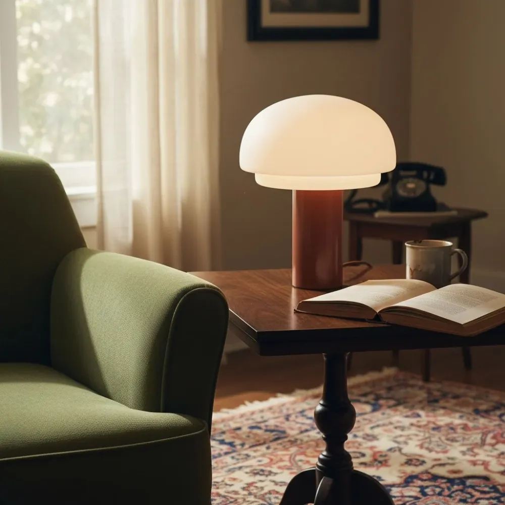 Glavara Melkglas Paddestoel Tafellamp At Ease Home Life