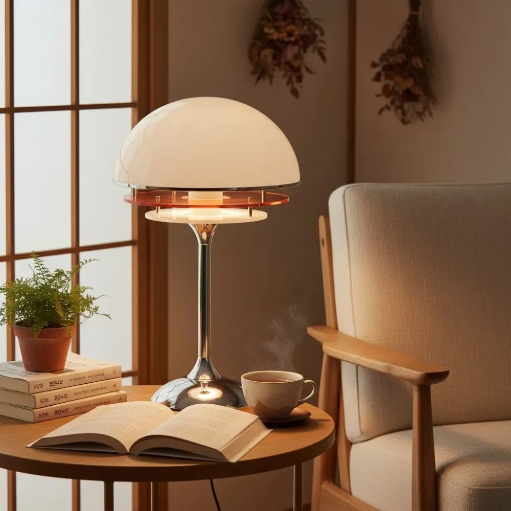 Isidore Bauhaus acryl zonsondergang tafellamp Oranje At Ease Home Life
