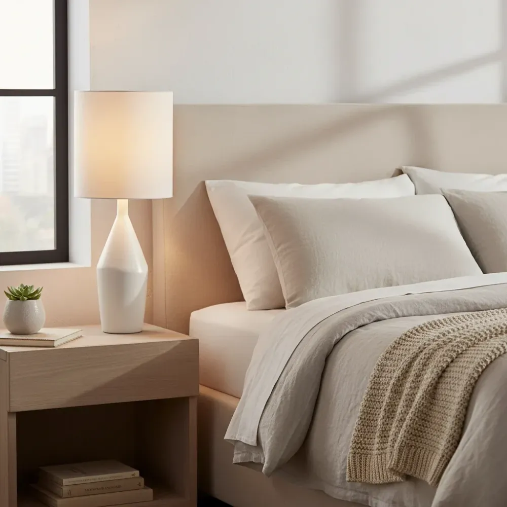Lirael Moderne Minimalistische Asymmetrische Keramische Tafellamp At Ease Home Life