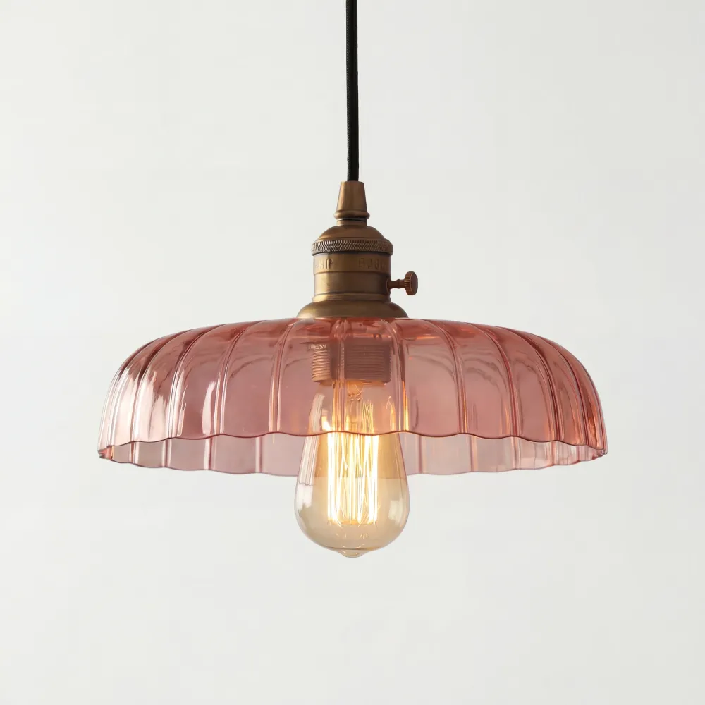 Lurdes antieke bloemen glazen hanglamp Amber At Ease Home Life