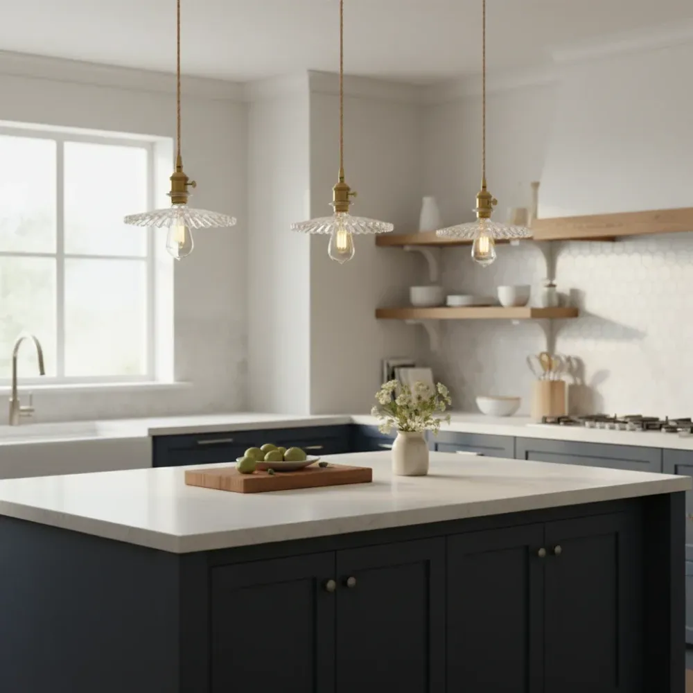 Lurdes antieke bloemen glazen hanglamp Amber At Ease Home Life