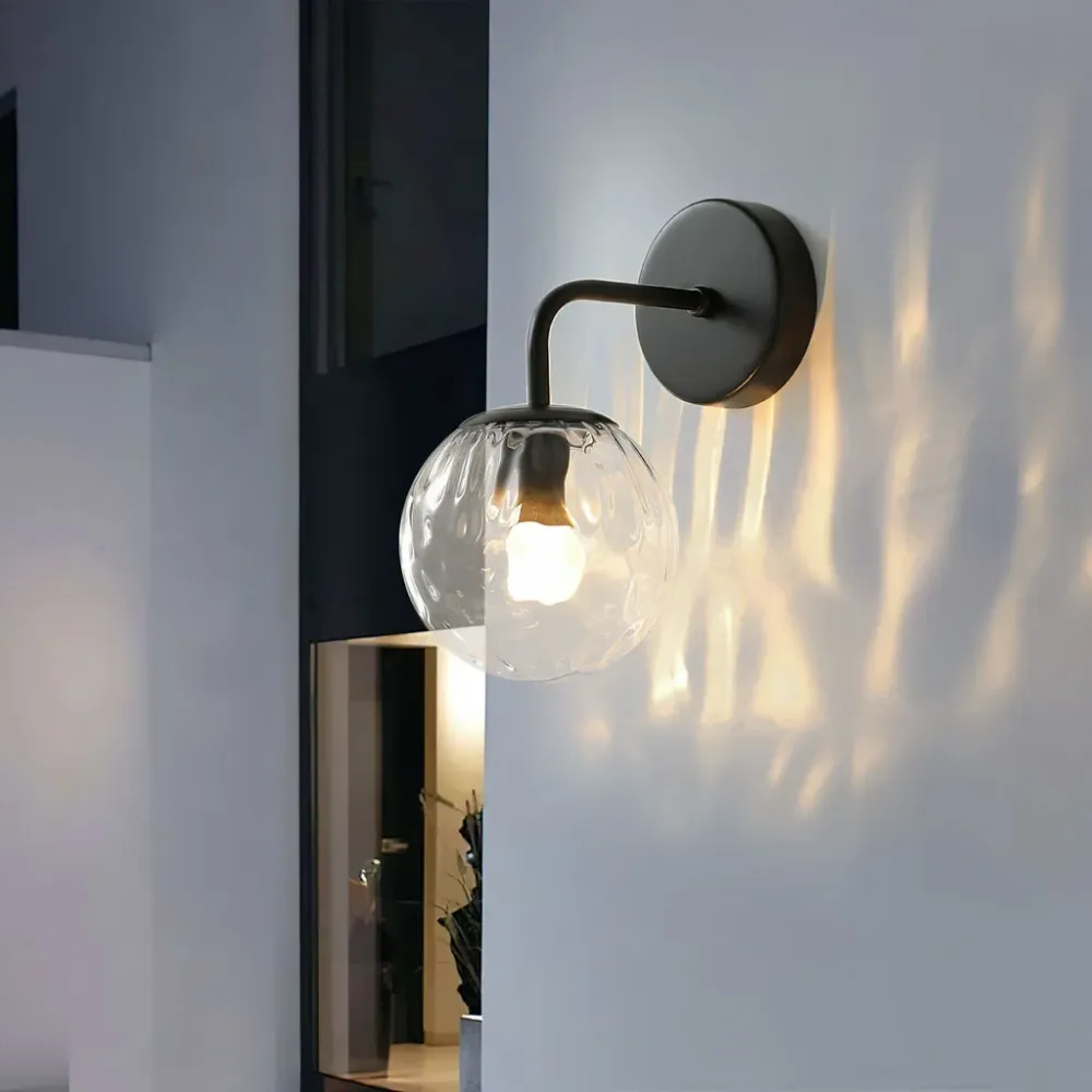 Magnus Glazen Bol Wandlamp Zwart At Ease Home Life