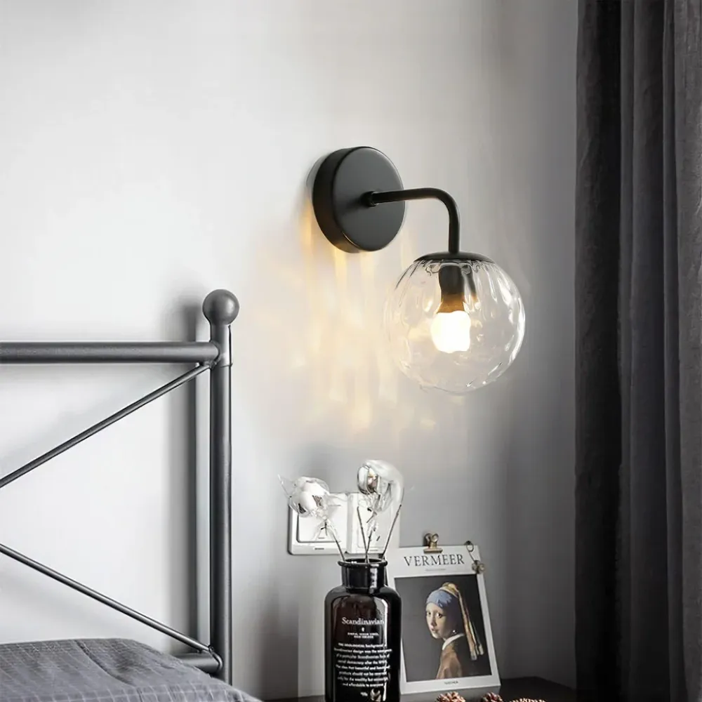 Magnus Glazen Bol Wandlamp Zwart At Ease Home Life