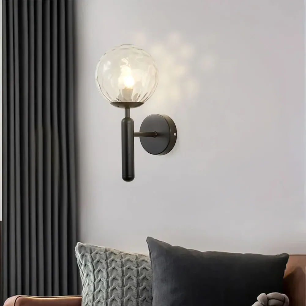 Magnus Glazen Bol Wandlamp Zwart At Ease Home Life