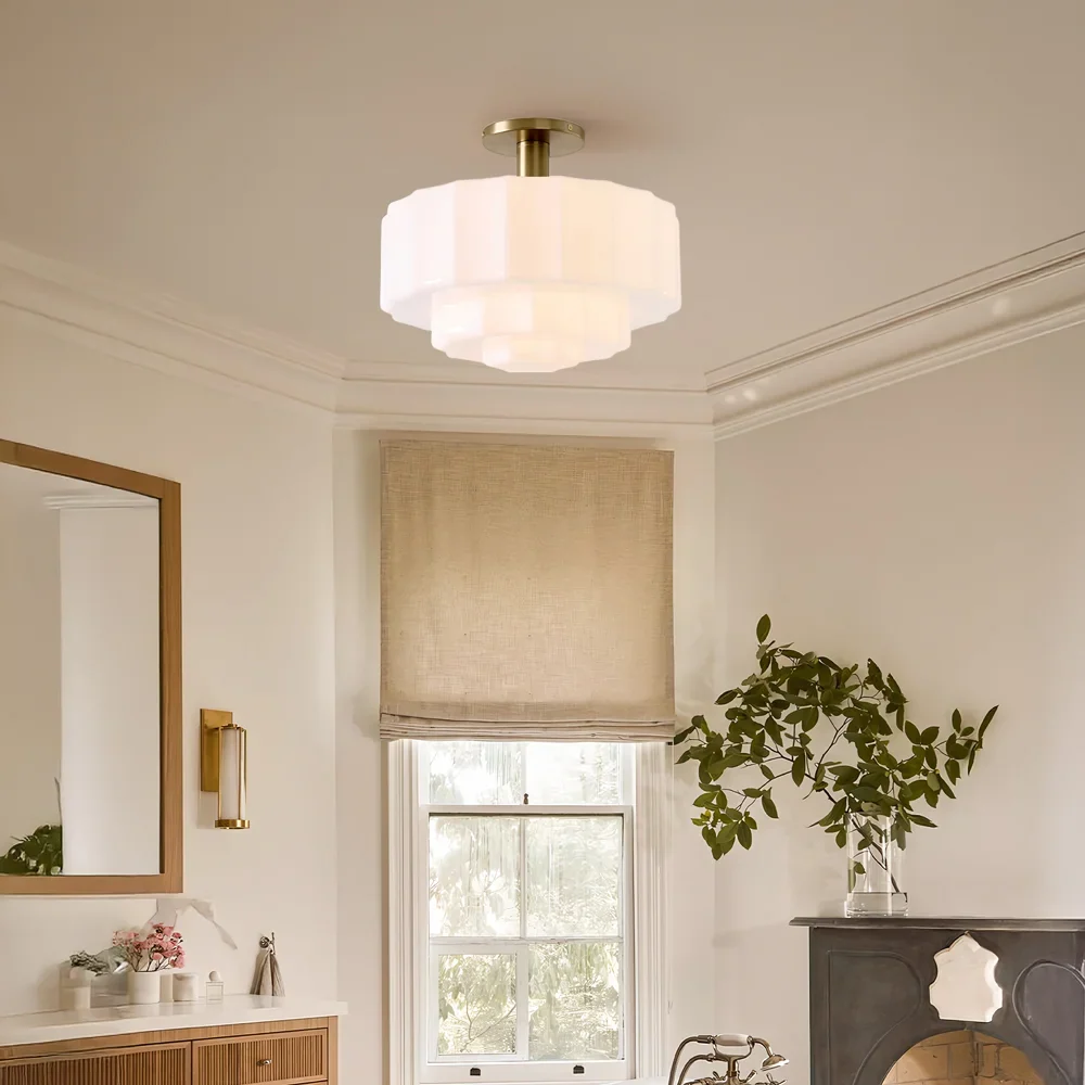 Marceline Minimalistische Gelaagde Melkglas Plafondlamp At Ease Home Life