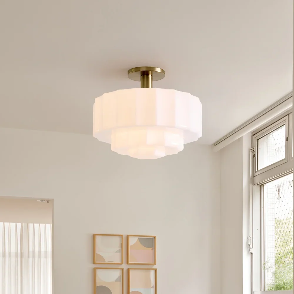 Marceline Minimalistische Gelaagde Melkglas Plafondlamp At Ease Home Life
