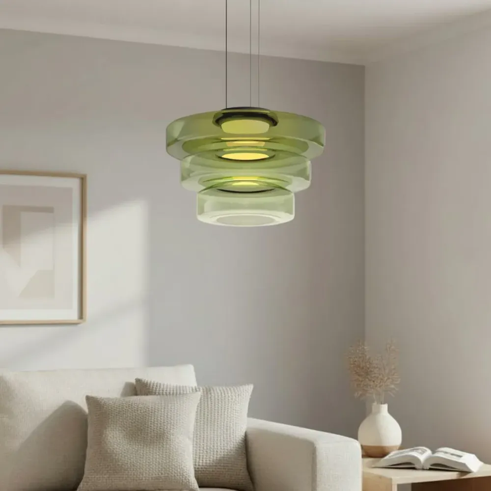 Oberon Creative Multi-Disc glazen hanglamp Groen At Ease Home Life