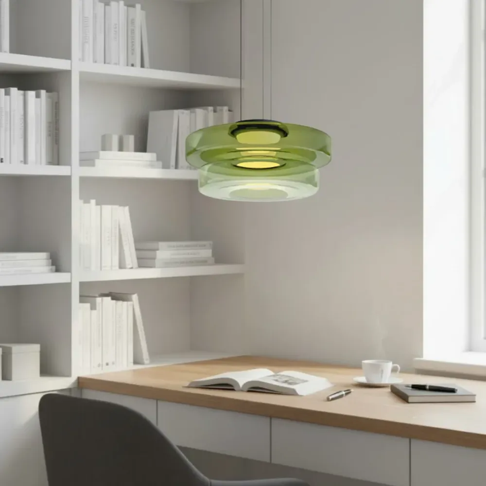Oberon Creative Multi-Disc glazen hanglamp Groen At Ease Home Life