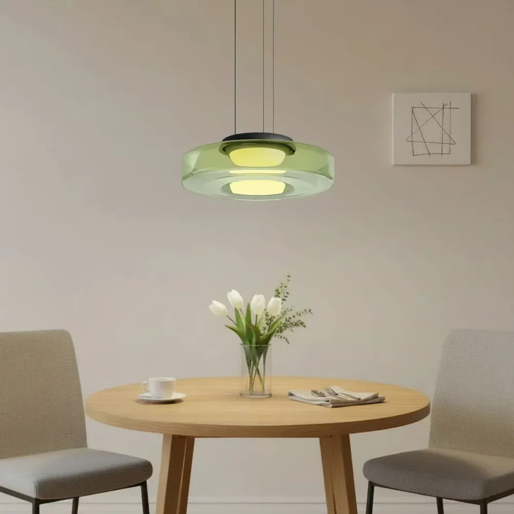 Oberon Creative Multi-Disc glazen hanglamp Groen At Ease Home Life