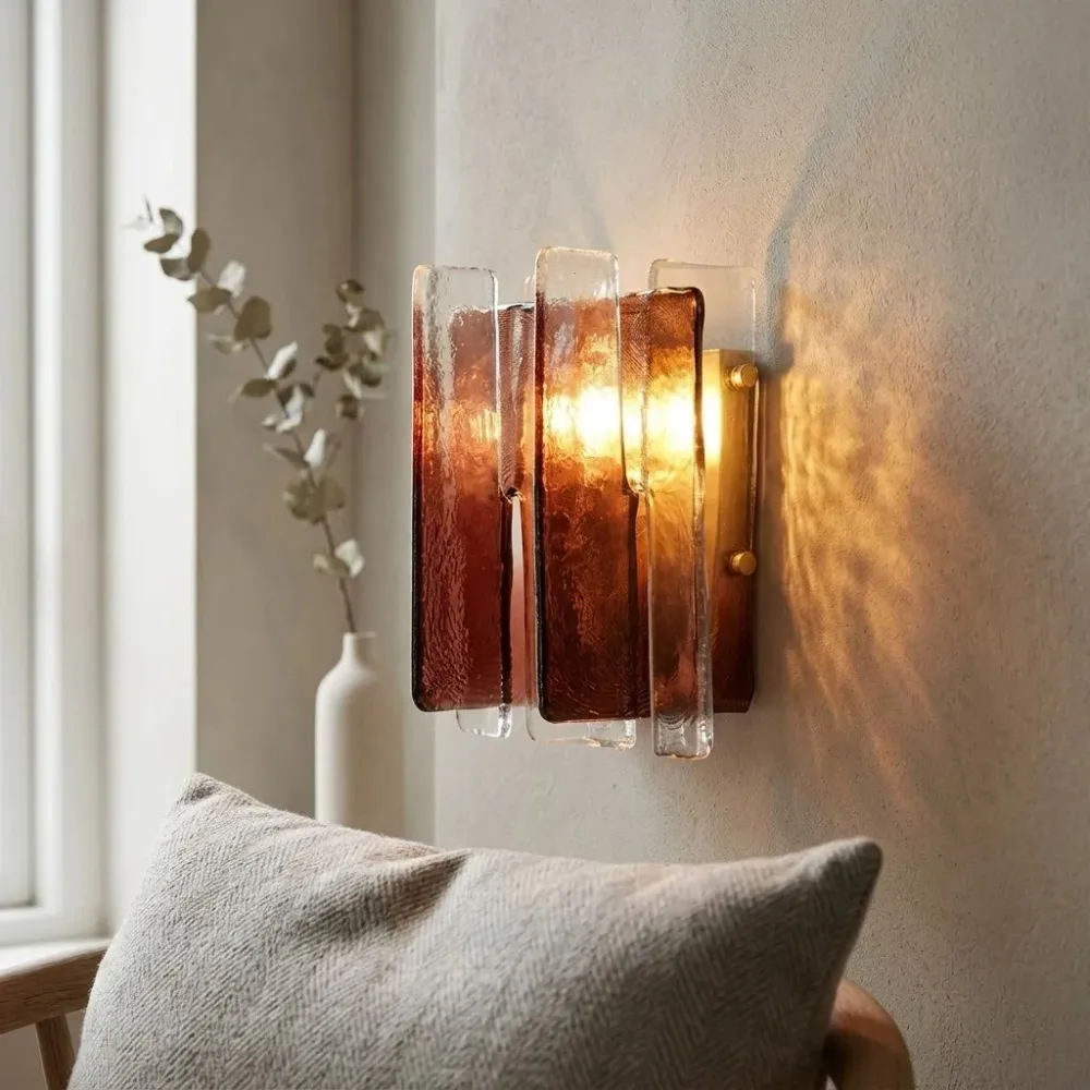 Rafe Moderne Minimalistische Glazen Wandlamp Cognac At Ease Home Life