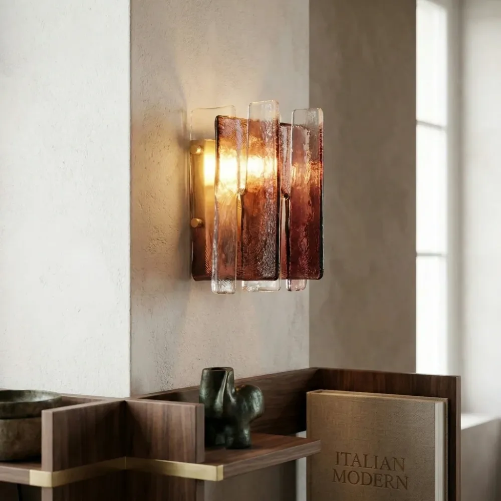Rafe Moderne Minimalistische Glazen Wandlamp Cognac At Ease Home Life