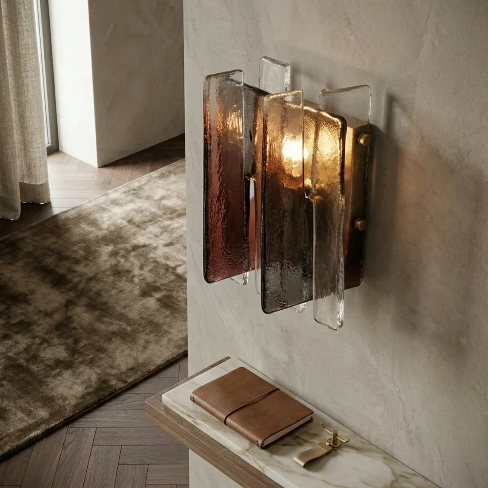 Rafe Moderne Minimalistische Glazen Wandlamp Cognac At Ease Home Life
