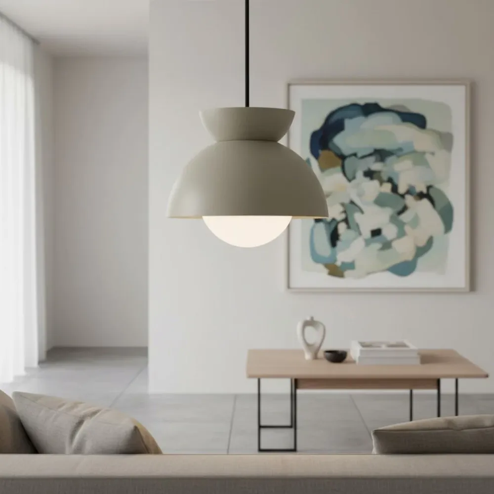 Zosia Minimalistische metalen halve bol hanglamp Bordeaux At Ease Home Life