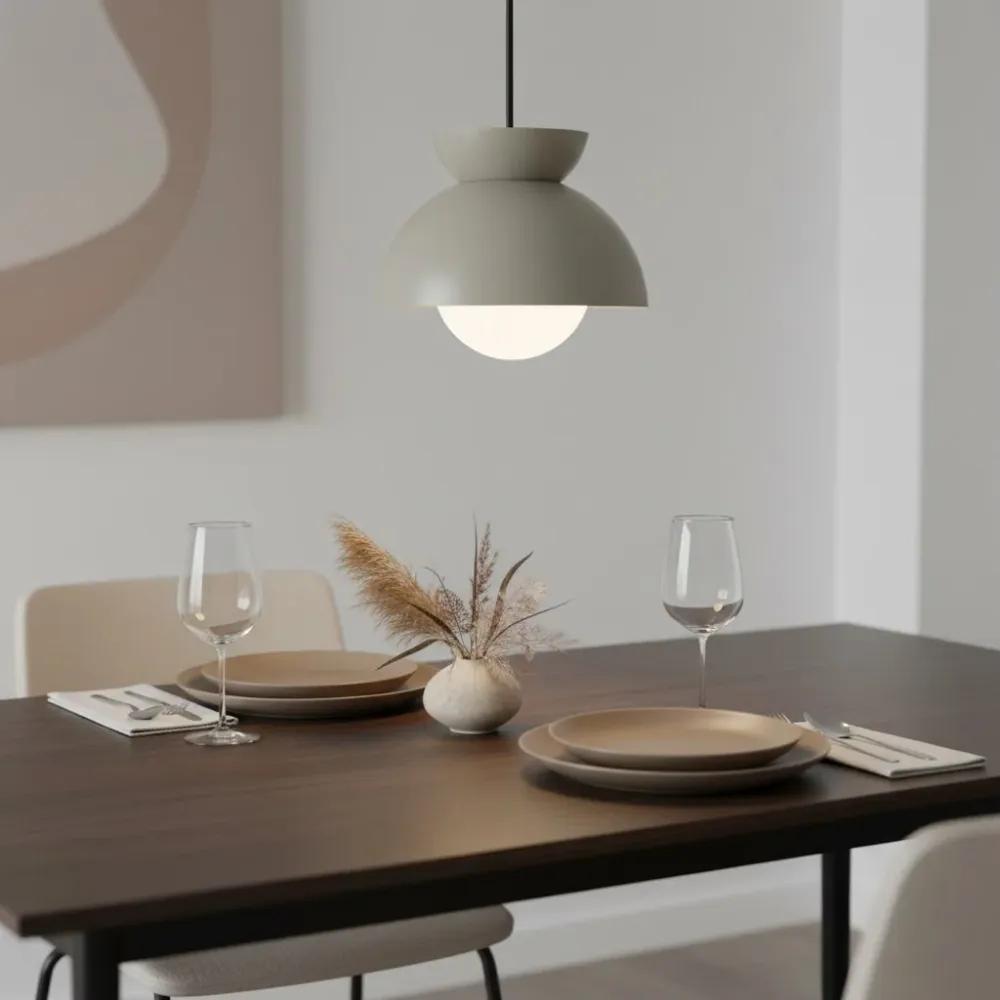 Zosia Minimalistische metalen halve bol hanglamp Bordeaux At Ease Home Life