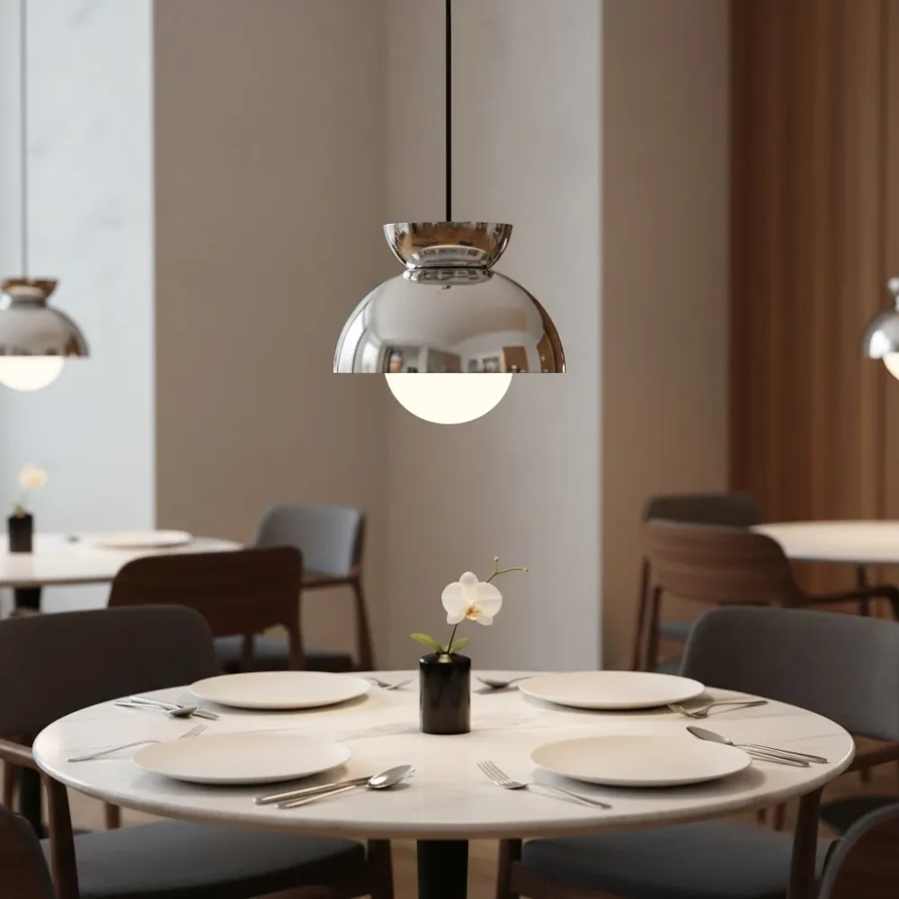 Zosia Minimalistische metalen halve bol hanglamp Bordeaux At Ease Home Life