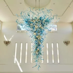 Aanpasbare grote maat handgeblazen kroonluchter van Murano glas voor hoge trap W100cmxh250cm ATY Home Decor