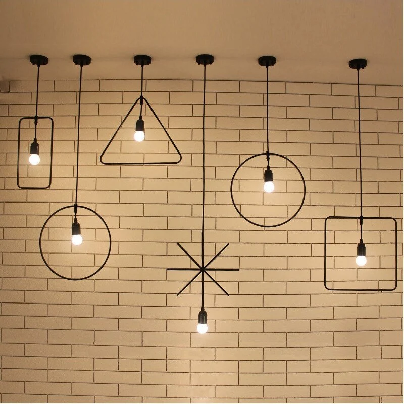 Eenvoudige Industriële Metalen Structuur Lamp Hanglamp Voor Eetkamer Studie Keuken Eiland Woonkamer Hanglamp ATY Home Decor