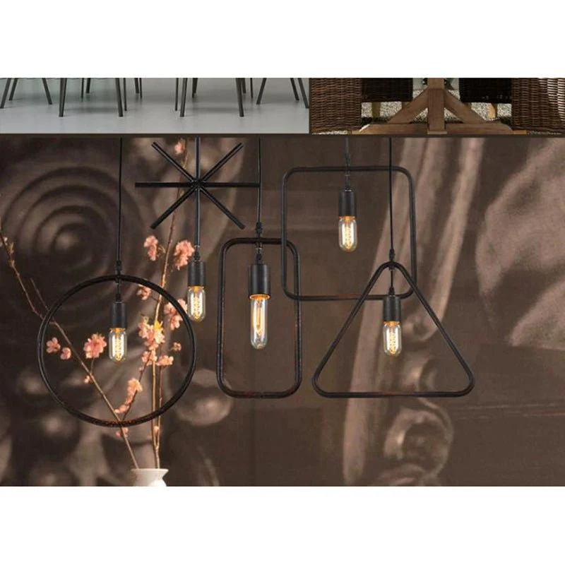 Eenvoudige Industriële Metalen Structuur Lamp Hanglamp Voor Eetkamer Studie Keuken Eiland Woonkamer Hanglamp ATY Home Decor