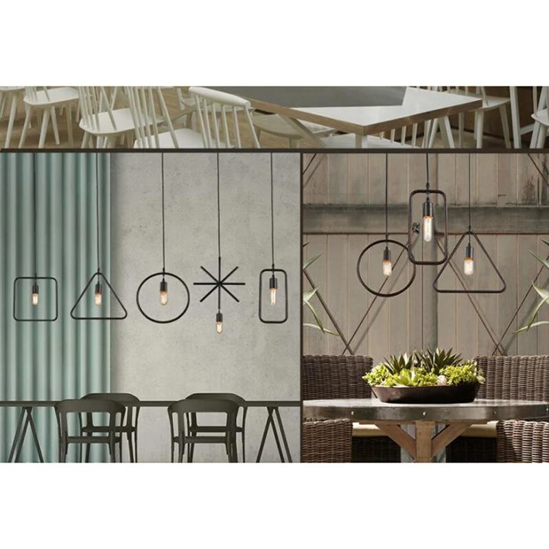 Eenvoudige Industriële Metalen Structuur Lamp Hanglamp Voor Eetkamer Studie Keuken Eiland Woonkamer Hanglamp ATY Home Decor