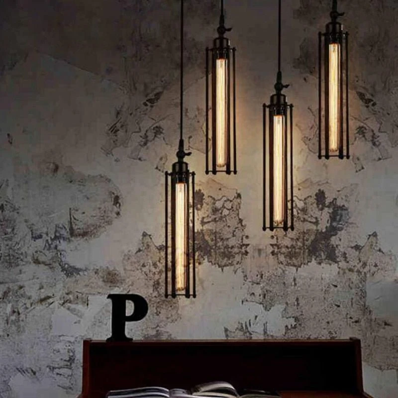 Hanglampen Lampenkap Vintage Industriële Retro Ijzer Fluit Hanglamp Licht Eetkamer Keuken Eiland Decoratie: ATY Home Decor