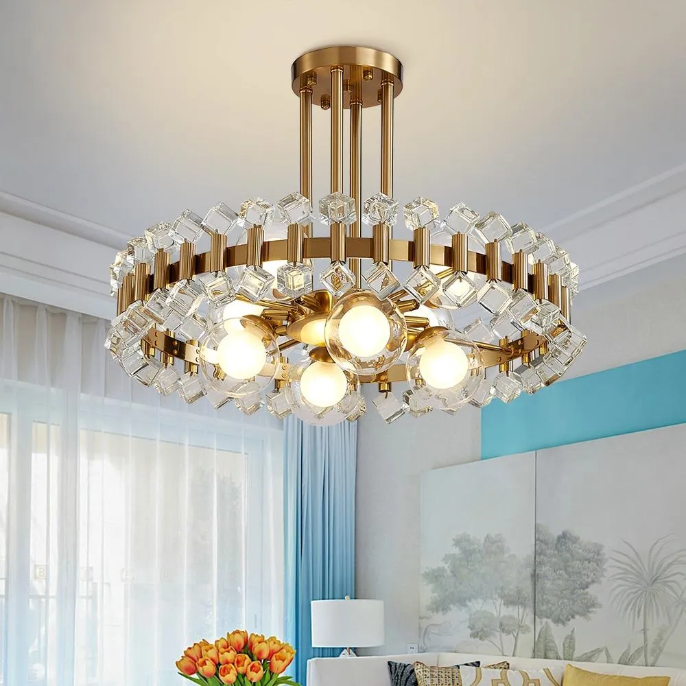 Kleurrijke moderne kristallen kroonluchter voor woon- en eetkamer ATY Home Decor