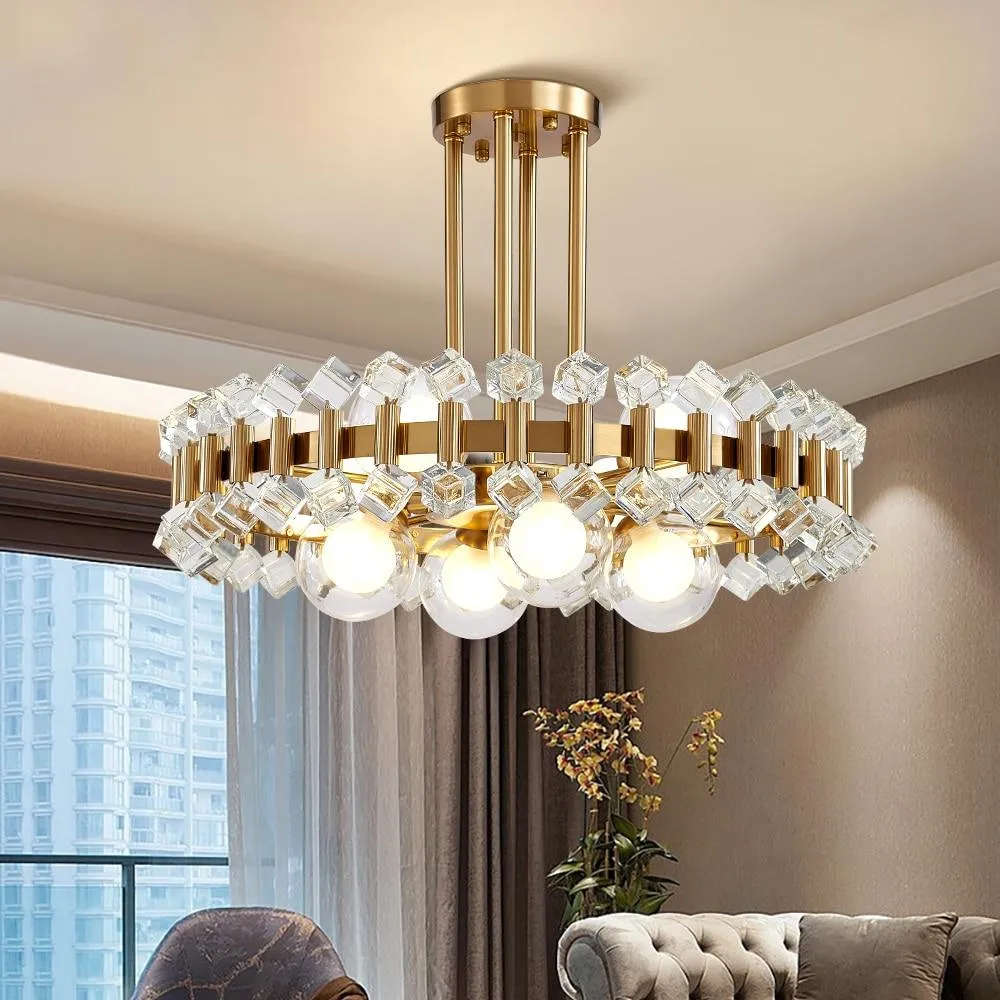 Kleurrijke moderne kristallen kroonluchter voor woon- en eetkamer ATY Home Decor