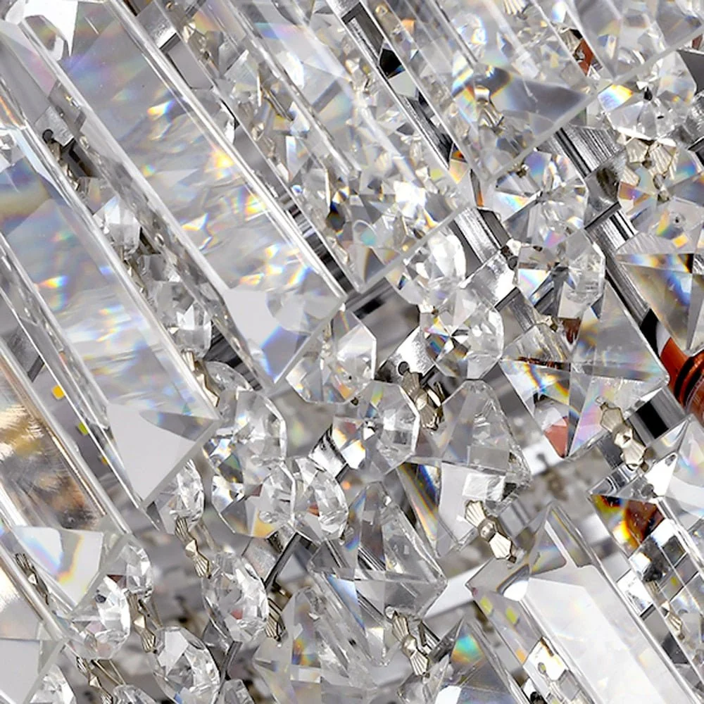 Luxe Design Lobby Kristallen Kroonluchter Lange Trap Inrichting Silver ATY Home Decor