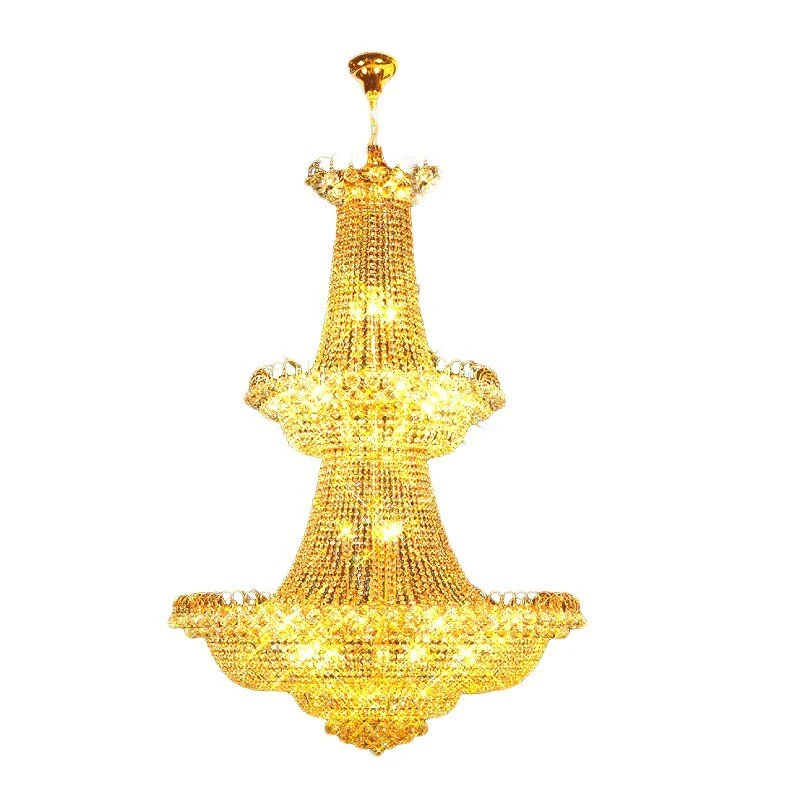 Moderne Grote Kristallen Kroonluchter Licht Goud/Chrome Foyer Kristallen Kroonluchter Licht Breedte 120 cm Gegarandeerd 10...