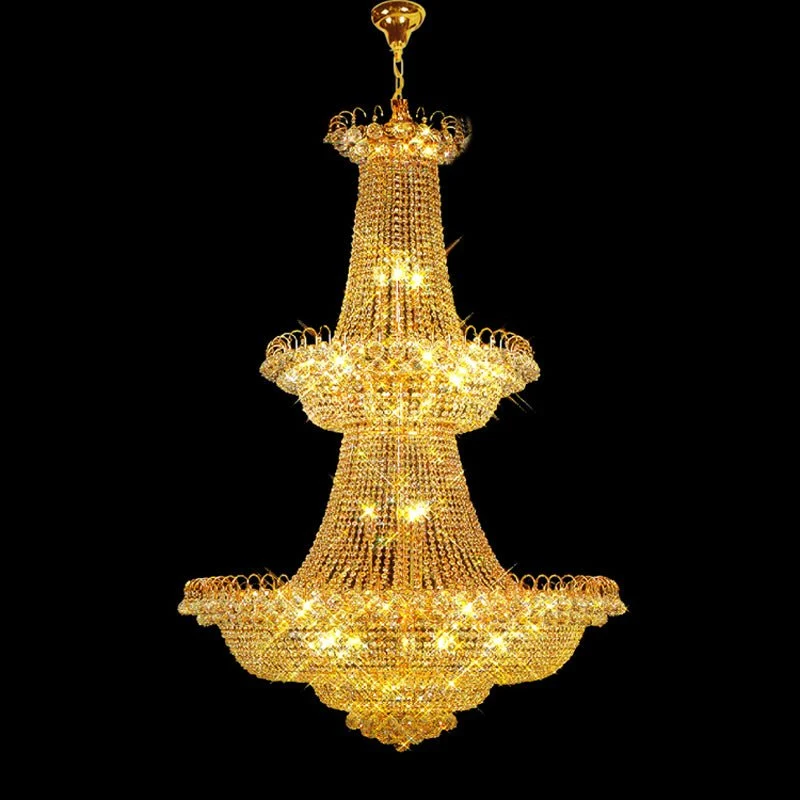 Moderne Grote Kristallen Kroonluchter Licht Goud/Chrome Foyer Kristallen Kroonluchter Licht Breedte 120 cm Gegarandeerd 10...