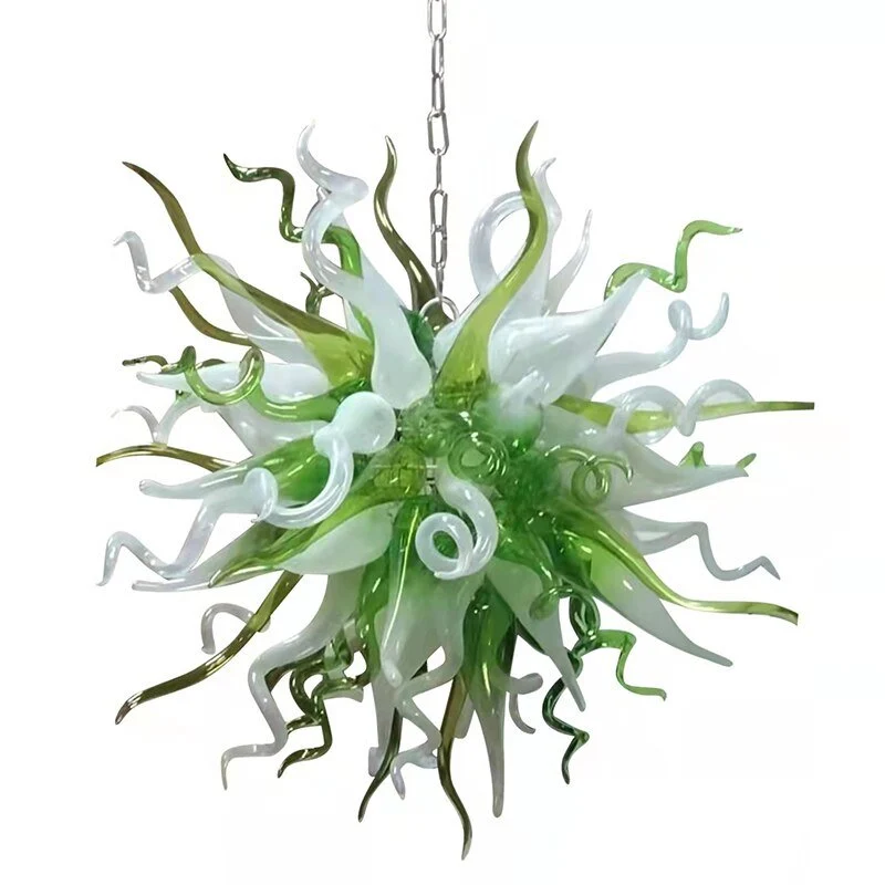 Nordic Ball Kroonluchter Handgeblazen Glazen Plafondlampen Eettafels Verlichting Green ATY Home Decor