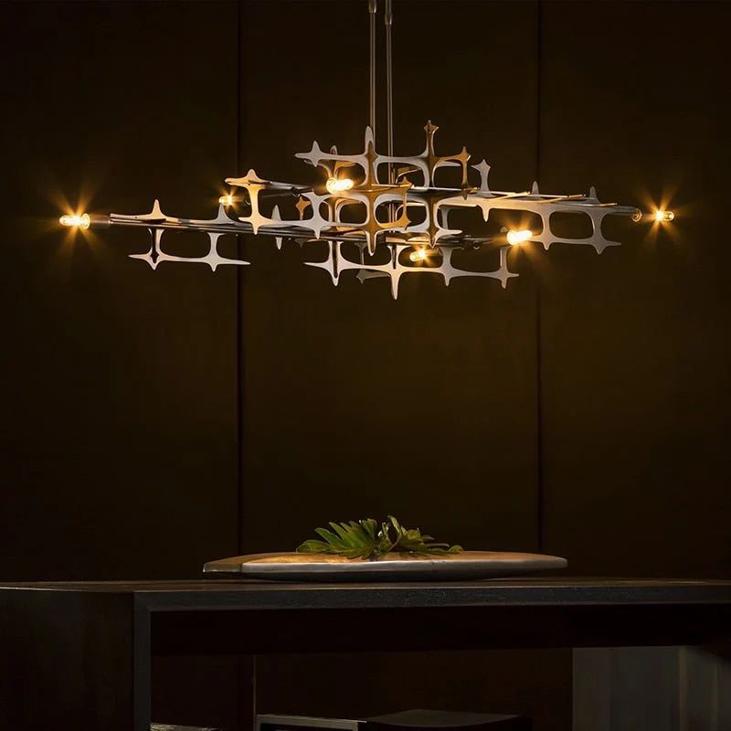 Postmoderne zilveren luxe LED-kroonluchter voor eetkamer woonkamer ATY Home Decor