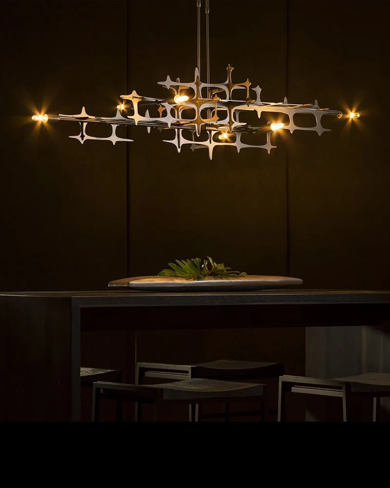 Postmoderne zilveren luxe LED-kroonluchter voor eetkamer woonkamer ATY Home Decor